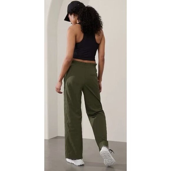 Athleta Trekkie High Rise Parachute Green Pant-sz 12 - Picture 4 of 15